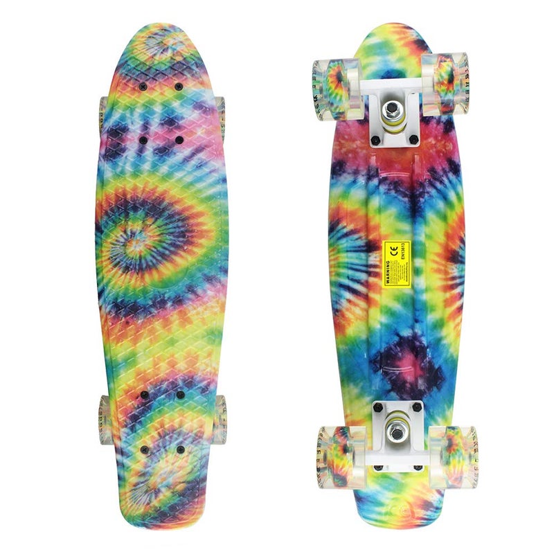 Meketec Skateboards Boys Mini Cruiser Skateboard 22 inch Kids Board for Girl Youth Children Toddler Teenagers Adult Dog for Beginner Boys 7 to 10 (Rainbow) - Image 2